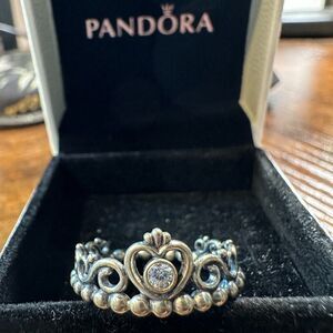 Authentic Pandora MY PRINCESS TIARA Ring Sz. US 7 (54) #190880CZ Retired